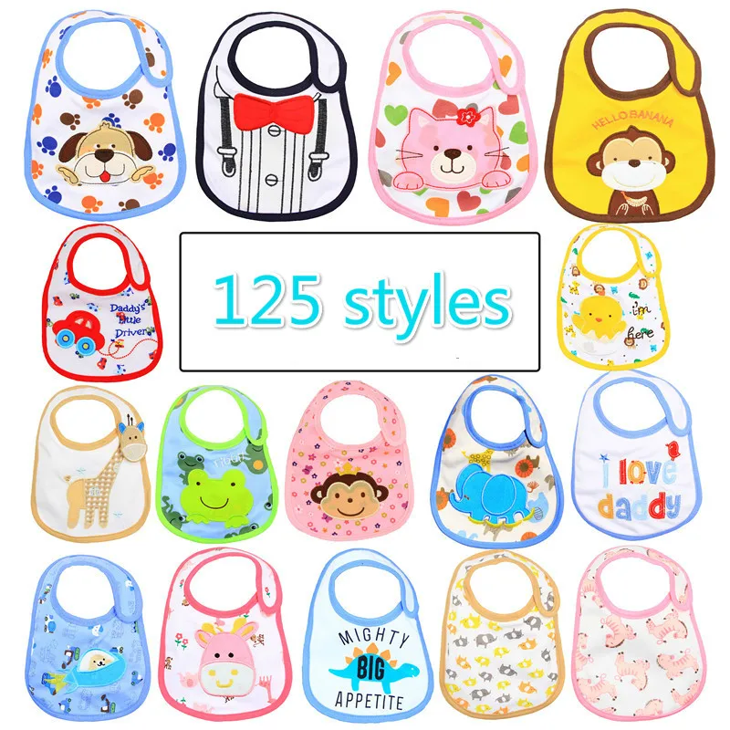 125 Styles Baby Bibs Cotton Cartoon Infant Feeding Girls Boys Clothing 1 pcs | Детская одежда и обувь