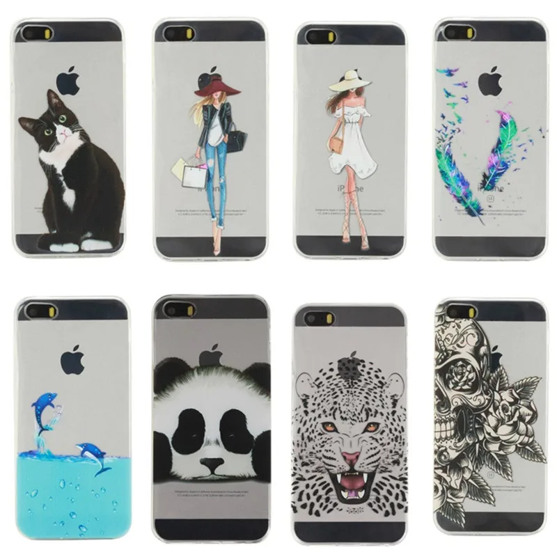 Чехлы для iPhone SE силиконовый Ультратонкий чехол из ТПУ задней панели гелевая