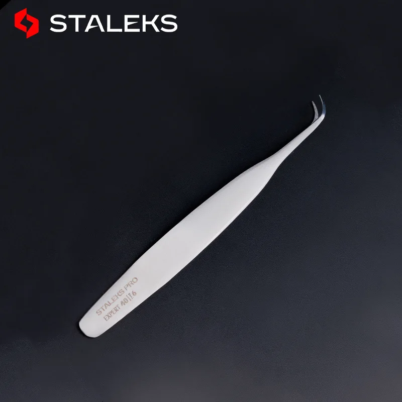Пинцет для ресниц STALEKS PRO 40 6 высокоточный антистатический классический