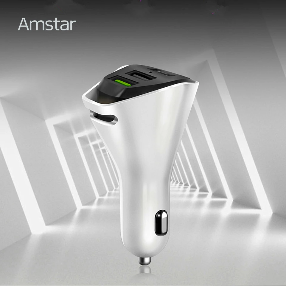 Amstar 33 Вт 3USB быстрое зарядное устройство QC 3 0 Автомобильное для iPhone 11 X XS USB Type C