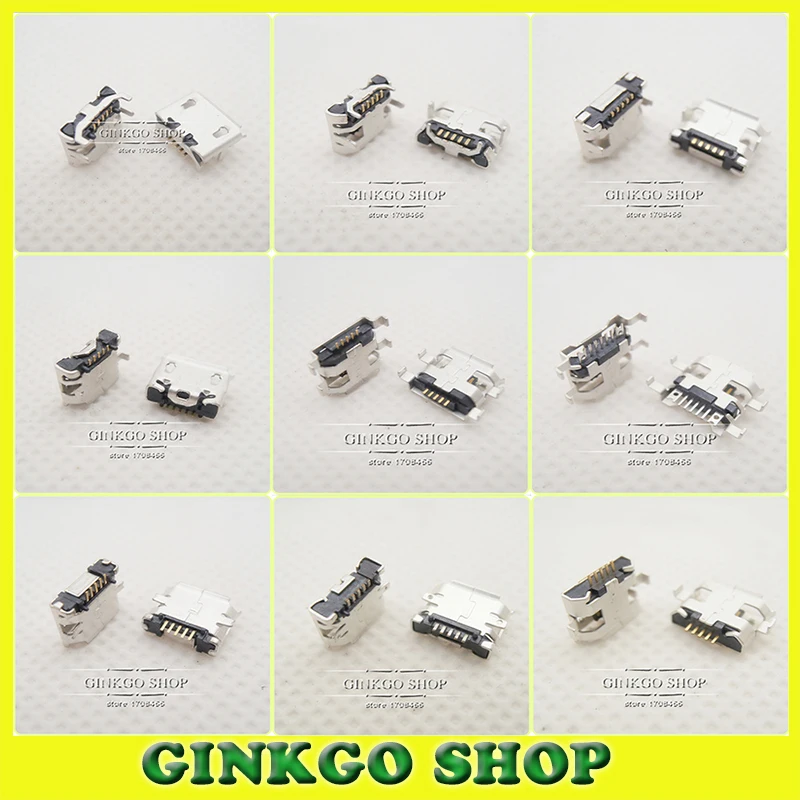 

10Models,100pcs total Micro USB 5Pin jack tail sockect, Micro Usb Connector port sockect for samsung Lenovo Huawei ZTE HTC ect