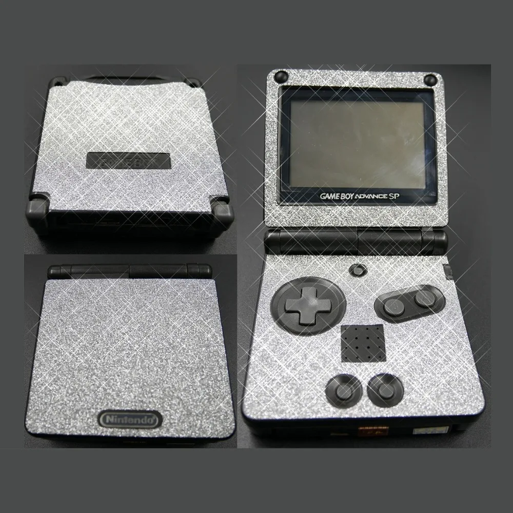 Блестящий серебристый защитный стикер для Nintendo GameBoy Advance GBA SP|Наклейки| |