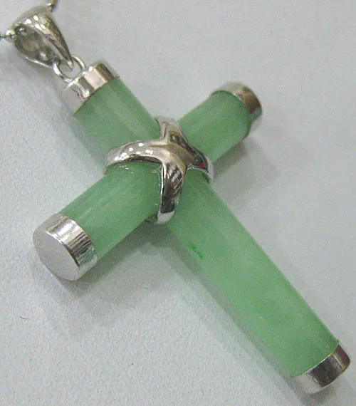 Новый черный синий белый зеленый каменный крест кулон ожерелье + цепочка