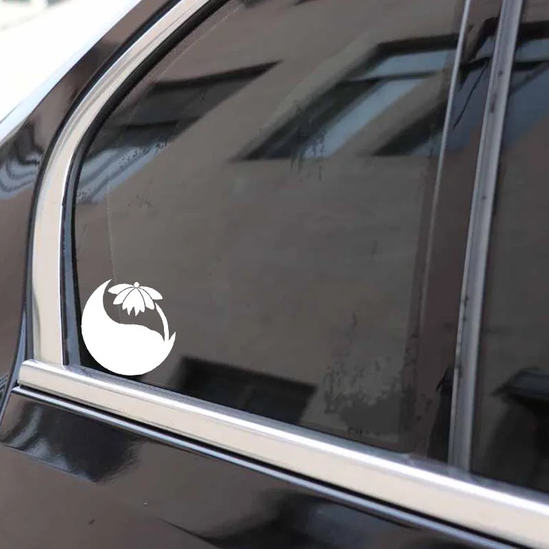 

YJZT 14.4CM*15.1CM Car Sticker Vinyl Decal Flower Creative Design And Decoration Black/Silver C23-0681