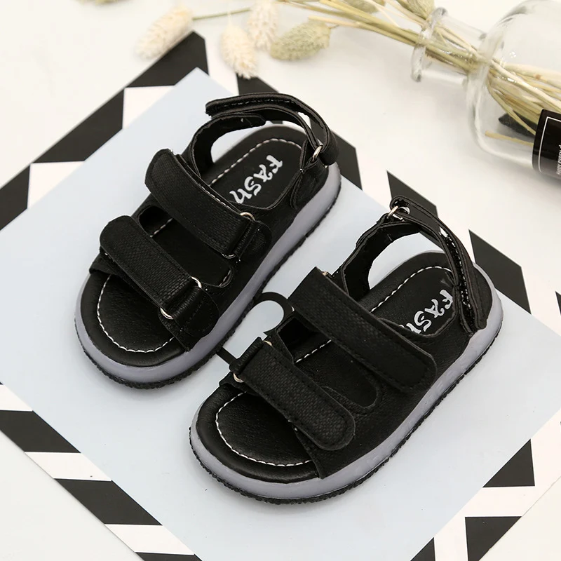 2017 новая летняя детская обувь светящиеся сандалии для мальчиков и девочек легкая