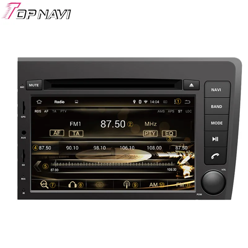 Topnavi 7 ''Восьмиядерный 4 Гб+ 32 г автомобильный dvd-плеер Android 6,0 Радио стерео для VOLVO S60/V70 2001 2002 2003 2004 gps навигация Wi-Fi