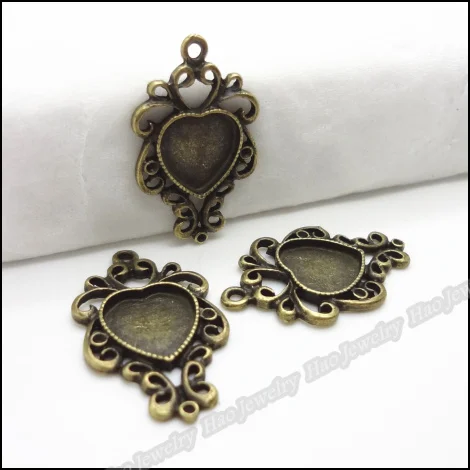 80 шт винтажные подвески в форме сердца Кулон Античная бронза подходят браслеты