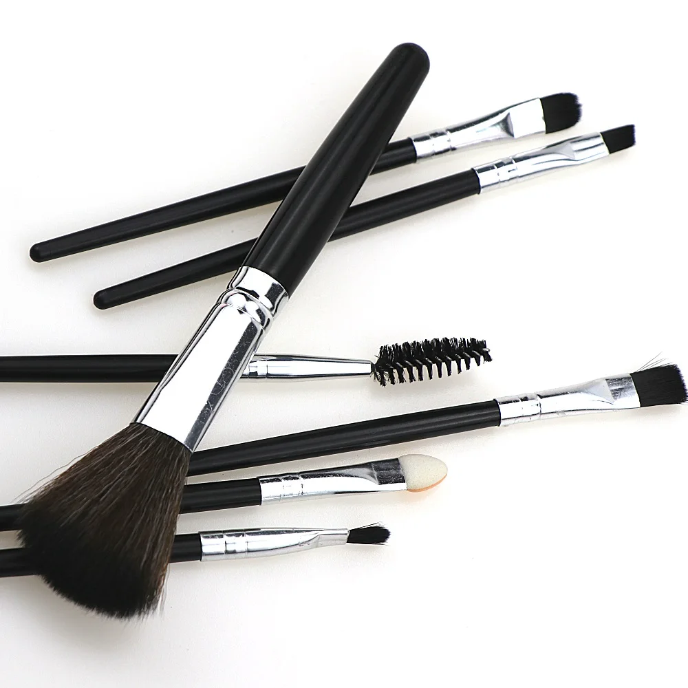 7Pcs Black Pro Full Set Women's Makeup Brushes High Quality Powder Eye shadow Eyelash Cheek Blush Brush Hot Cosmetic Tools | Красота и