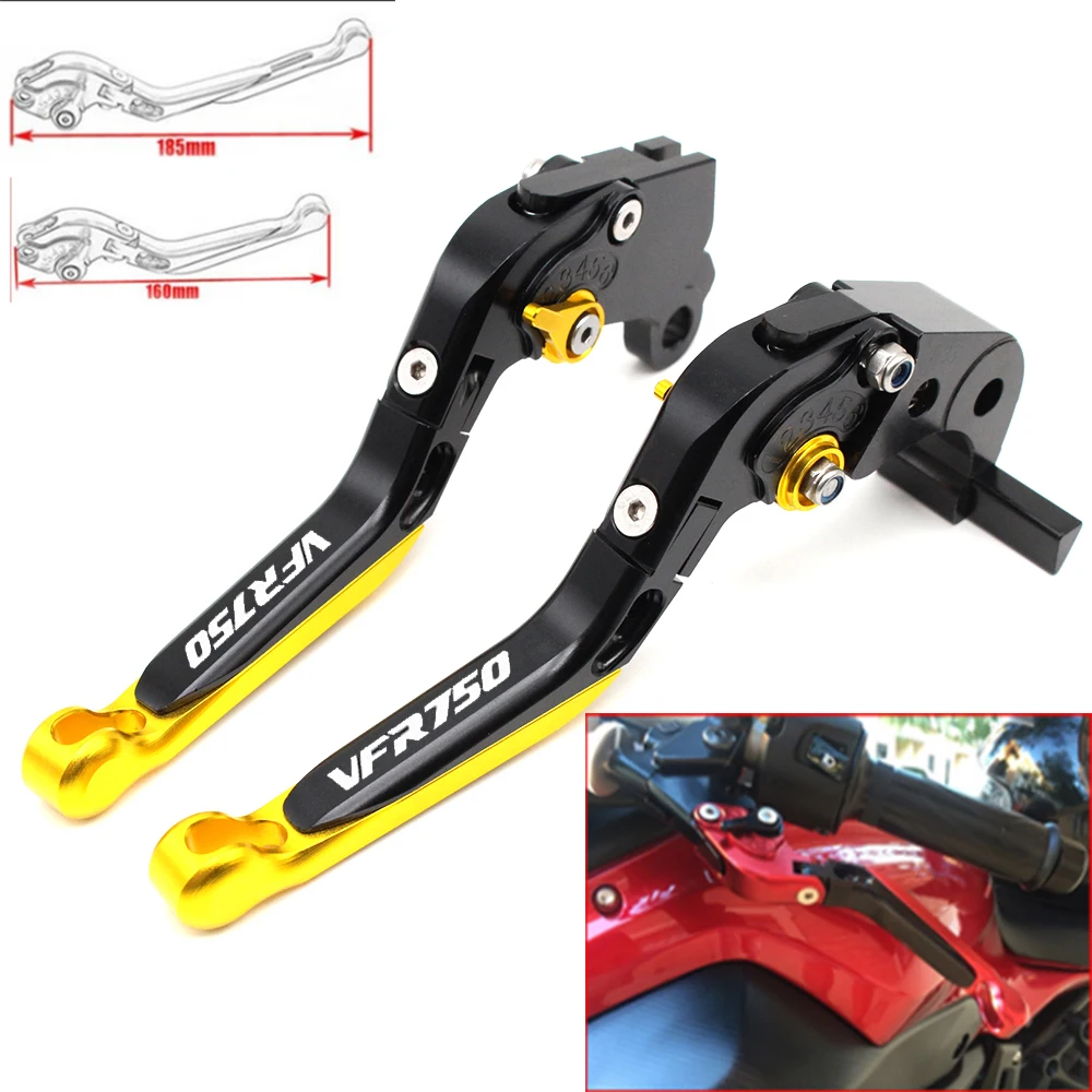 

Motorcycle CNC Adjustable Foldable brake Clutch Levers for Honda VFR750 1991 1992 1993 1994-1997 with Logo (VFR750)