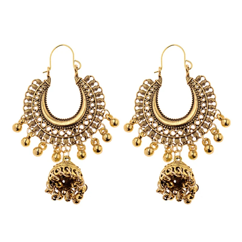 Новинка 2019 Винтажные серьги кисточки в виде колокольчиков Jhumka из Египта для
