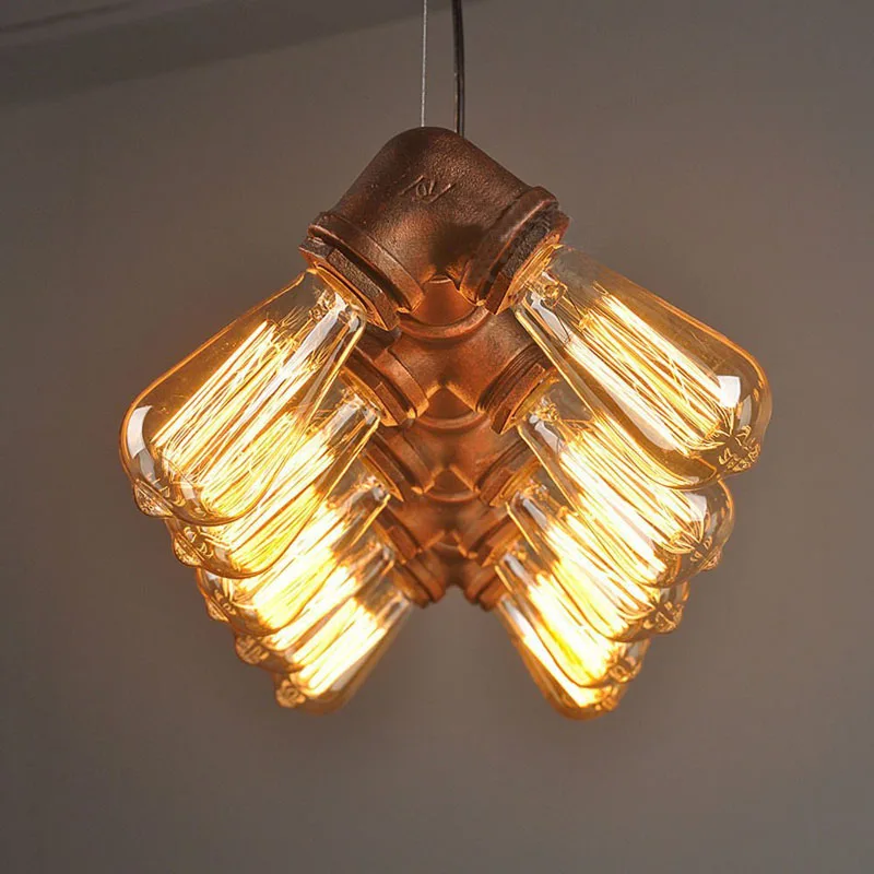 Винтажная индустриальная водопроводная Подвесная лампа для столовой бар