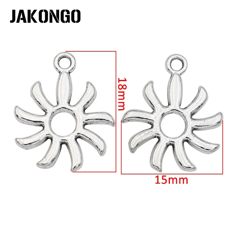 JAKONGO антикварные посеребренные Подвески в виде солнца для изготовления
