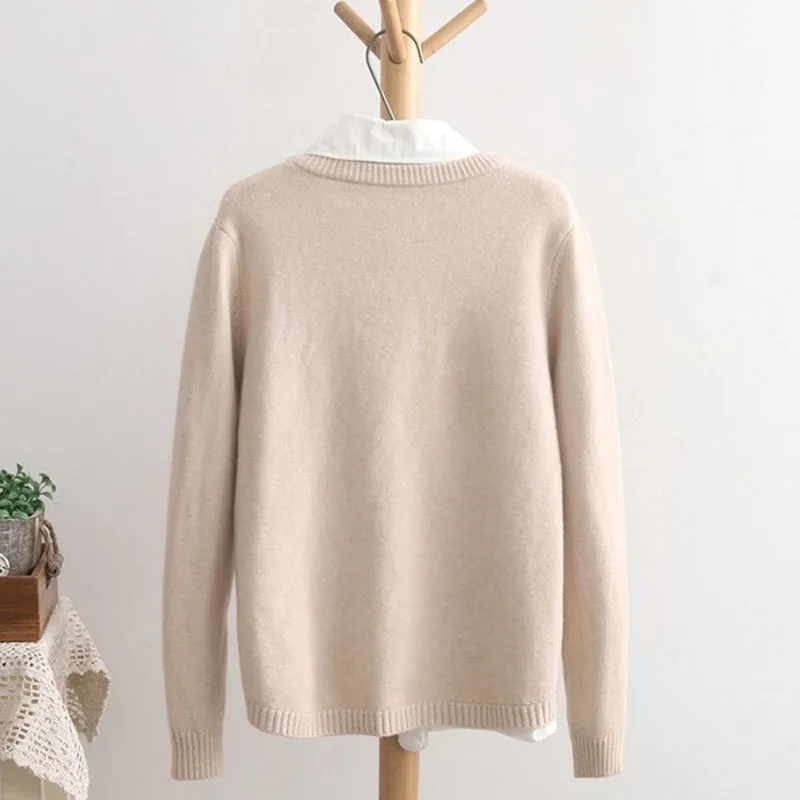 Autumn Winter Women Long Sleeve Round Neck Owl sweater Pattern Casual Pullover Slim Sweaters Girls Pullovers knitted warm Top | Женская