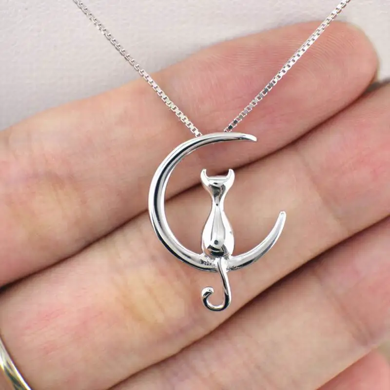 Прекрасный Лунокот Цепочки и ожерелья Кулон минималистский Chocker изделия милый