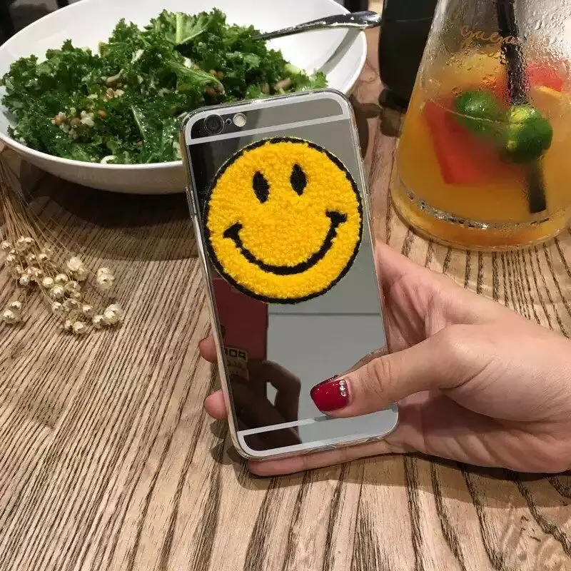 10 шт./лот Мультяшные нашивки желтые круглые для лица Вышивка одежды сделай сам