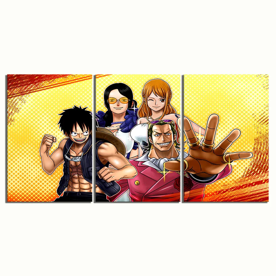 Холст постер Современный домашний декор 3 шт. цельный розовый рисунок анимация