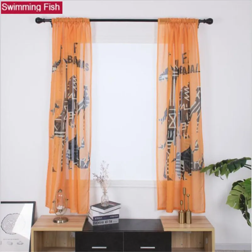 Тюлевые Короткие Занавески для окна 1 комплект занавески с принтом животных