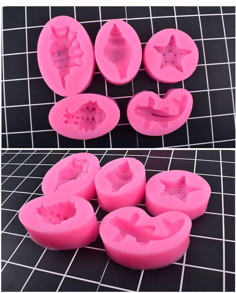 5 шт. УФ-силиконовая полимерная форма для раковины морской звезды DIY ювелирные
