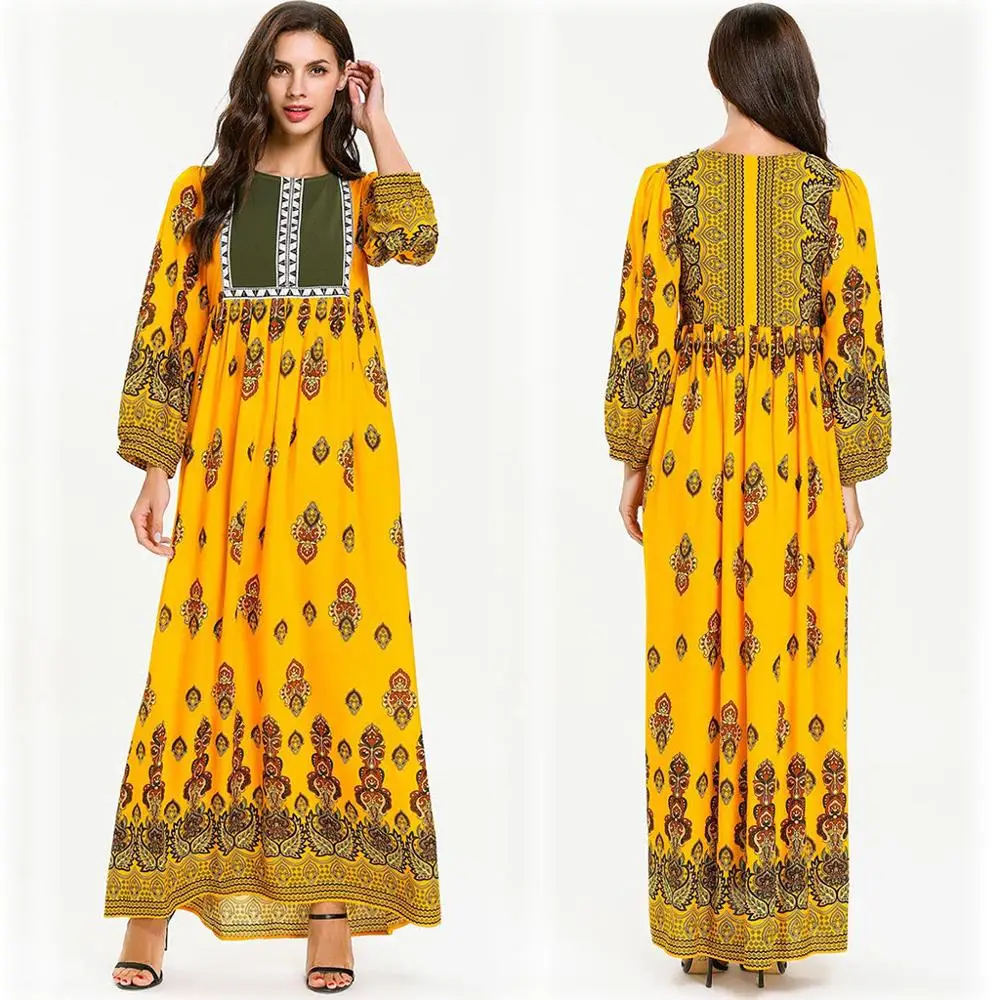 Мусульманское женское платье с принтом caftan marocain jurken Islamic Abaya Jilbab Cocktail Ramadan Arab Hijab
