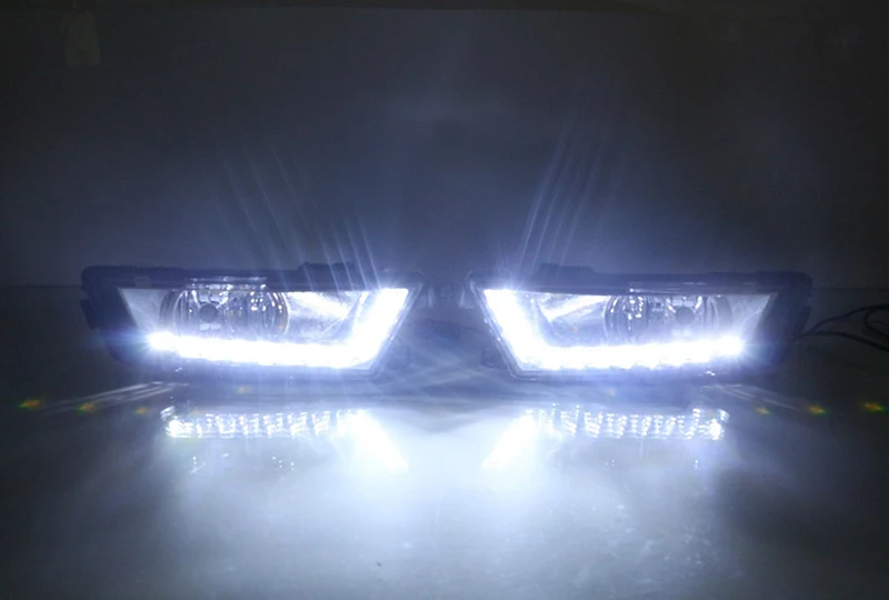 Автомобильная проблесковая для Skoda Octavia A7 MK3 с желтый Поворотная сигнальная лампа 12V автомобильные лампы дневного Светодиодный дневной светильник