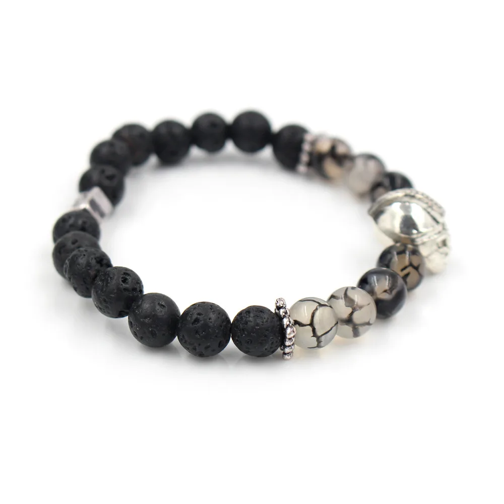 Браслет серебряного цвета с подвесками в виде римского воина | Украшения и