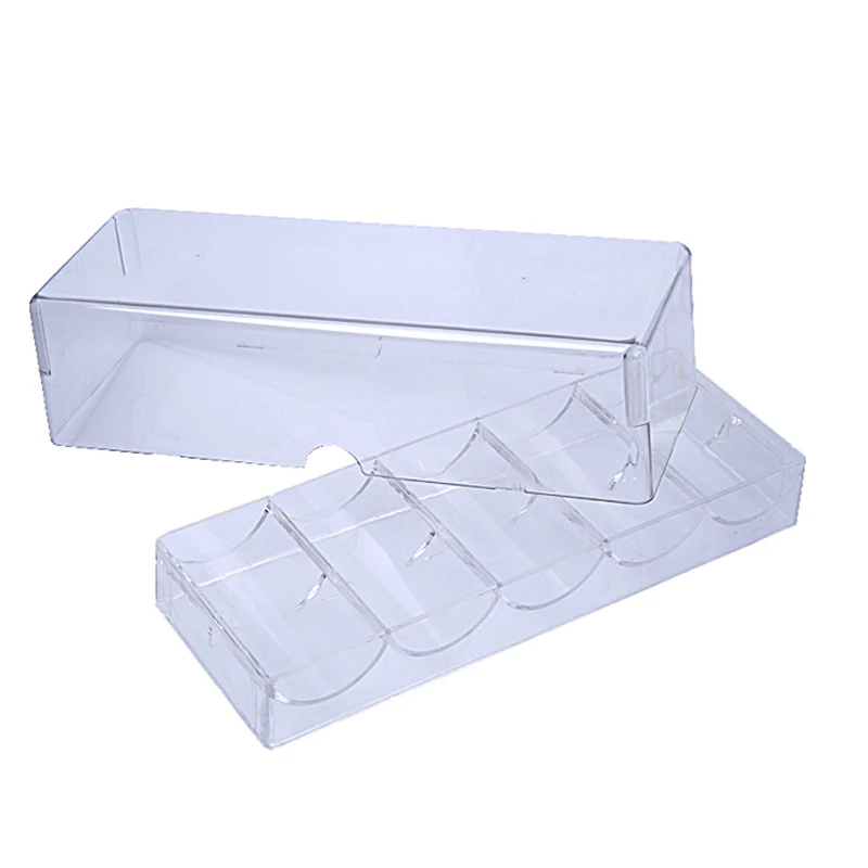 100pcs-емкость покер лоток для чипсов коробка хранения казино чип-Контейнер Чехол