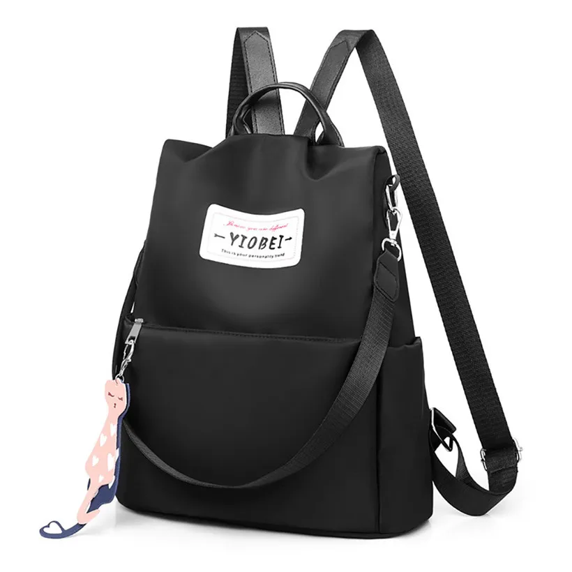 Рюкзак женский черный из ткани Оксфорд водонепроницаемый для путешествий