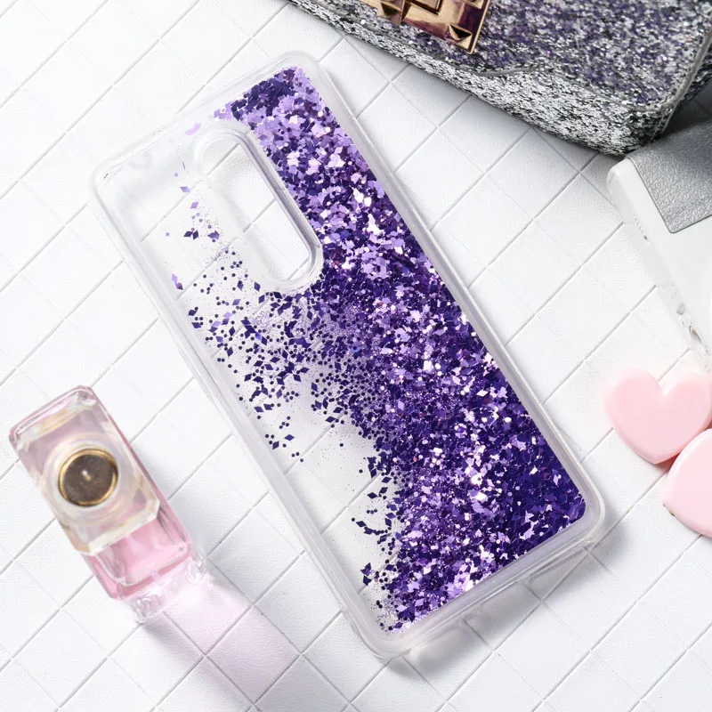 Purple Жидкий зыбучий песок чехол для OnePlus 7 6T 6 Pro Чехол s динамический мягкий пластиковый чехол с блестками силиконовый чехол для One Plus 7 6T 6 Pro Бампер Капа - Color: Purple