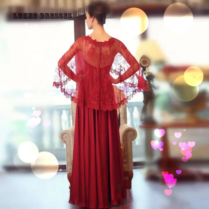Арабское Красное Кружевное длинное мусульманское вечернее платье Vestido De Festa