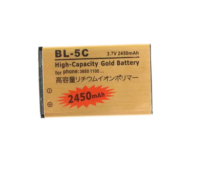 10 шт./лот 2450 мА/ч BL 5C BL5C золото запасная батарея для Nokia C1 01 02 03 C2 00 06 07 и так далее|bl