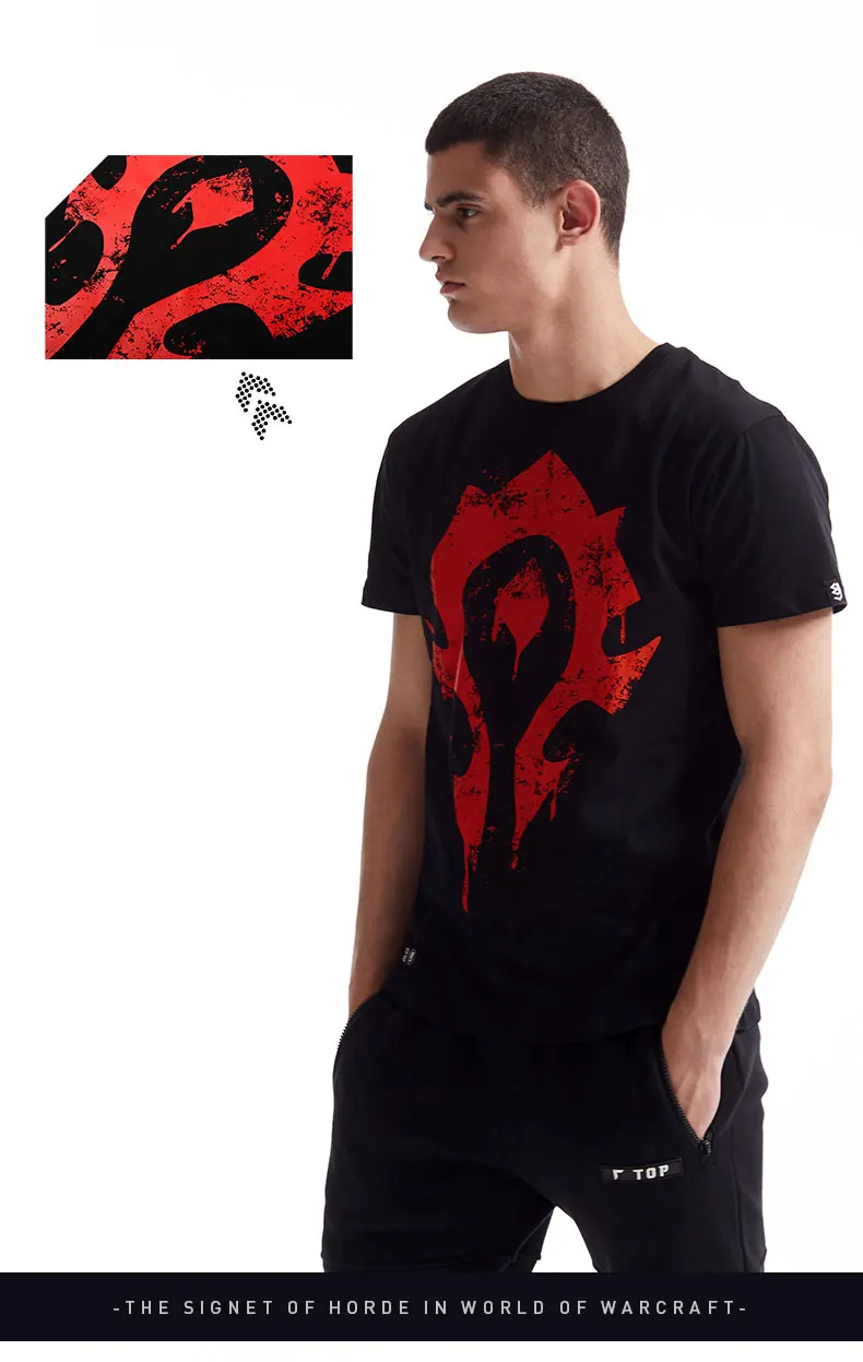 TEE7 Для мужчин игры WOW Повседневное футболка Tribe навсегда эмблема Размеры M-4XL хлопок модный принт Топ хип-хоп мужской Slim Fit Блузка подарок