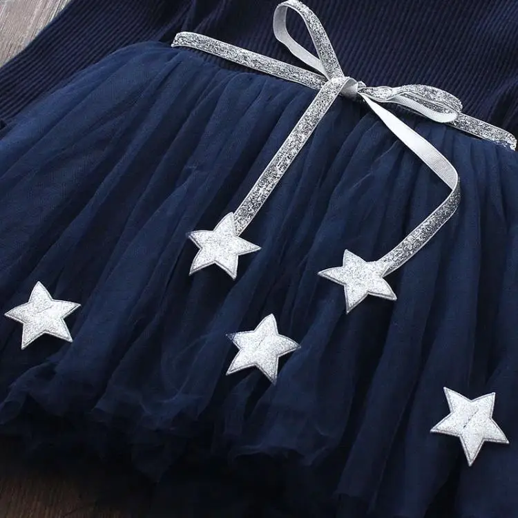 

Children Dress For Girls 2019 Fashion Autumn Princess Girl Long Sleeve TuTu Dress O-Neck Kid Girls Christmas Dresses For Party