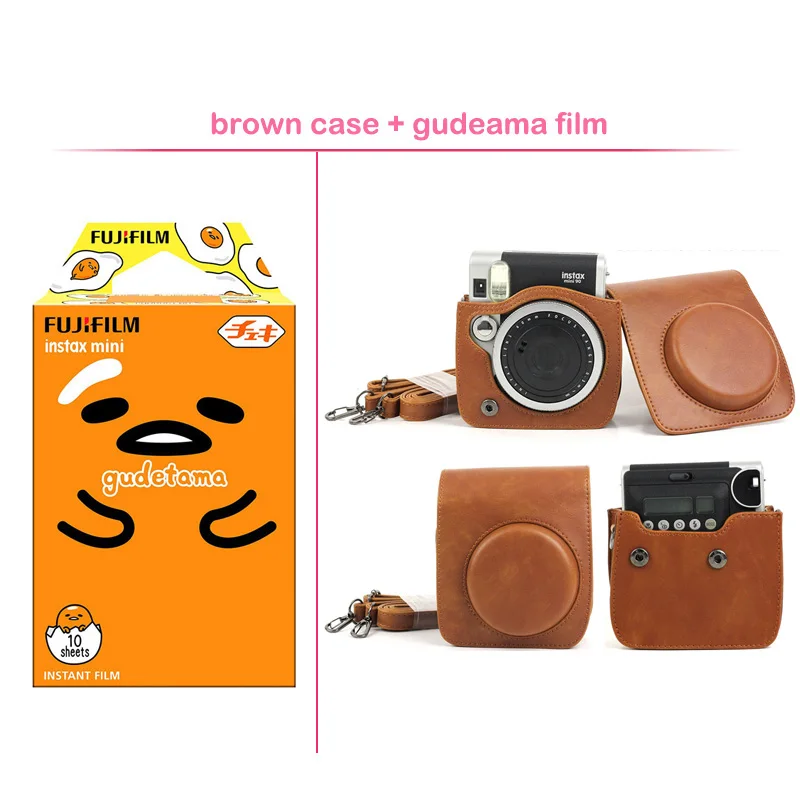Оригинальная цветная пленка Fujifilm Instax Mini с защитным чехлом из искусственной кожи