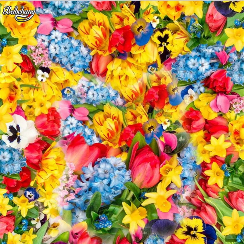 Красивые цветы 3D пол на заказ крупномасштабные фрески ПВХ износостойкий