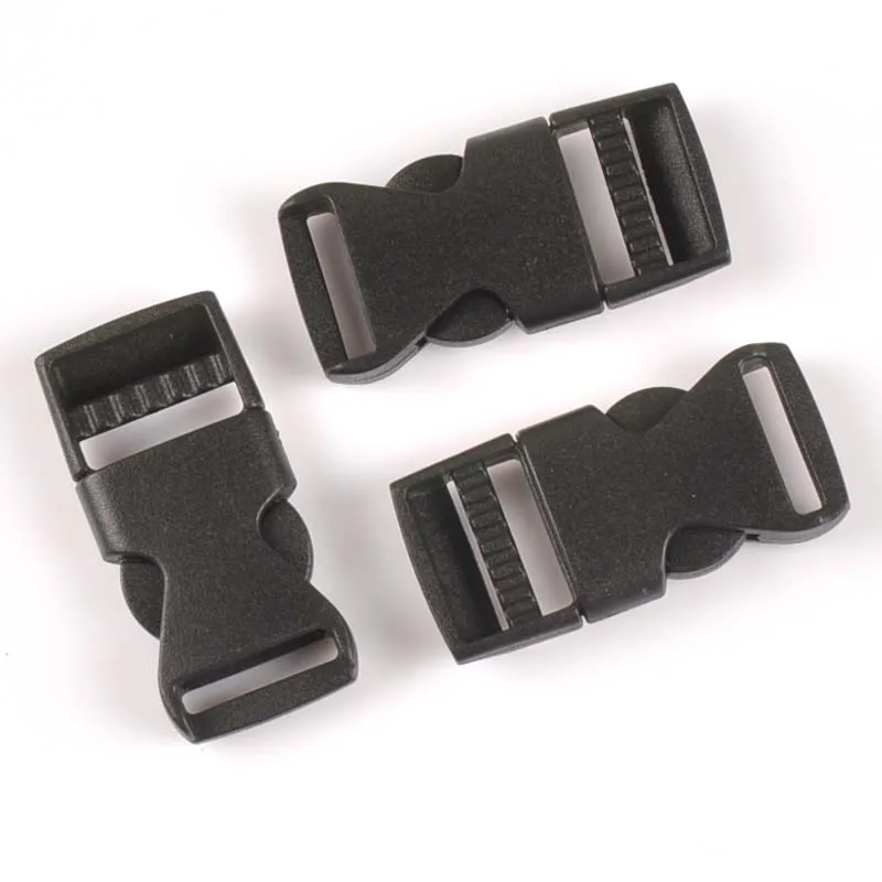 

10pcs 42x20mm Plastic Contoured Side Release Black Buckles Clasps For Paracord Bracelet Backpacks Clothes Bag Decor CP2143