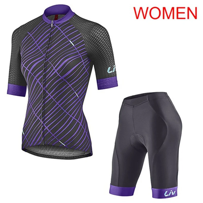 Tops and pants LIV команда Велоспорт Джерси НАБОРЫ MTB велосипед дышащие шорты для женщин U70401 - Цвет: Tops and pants