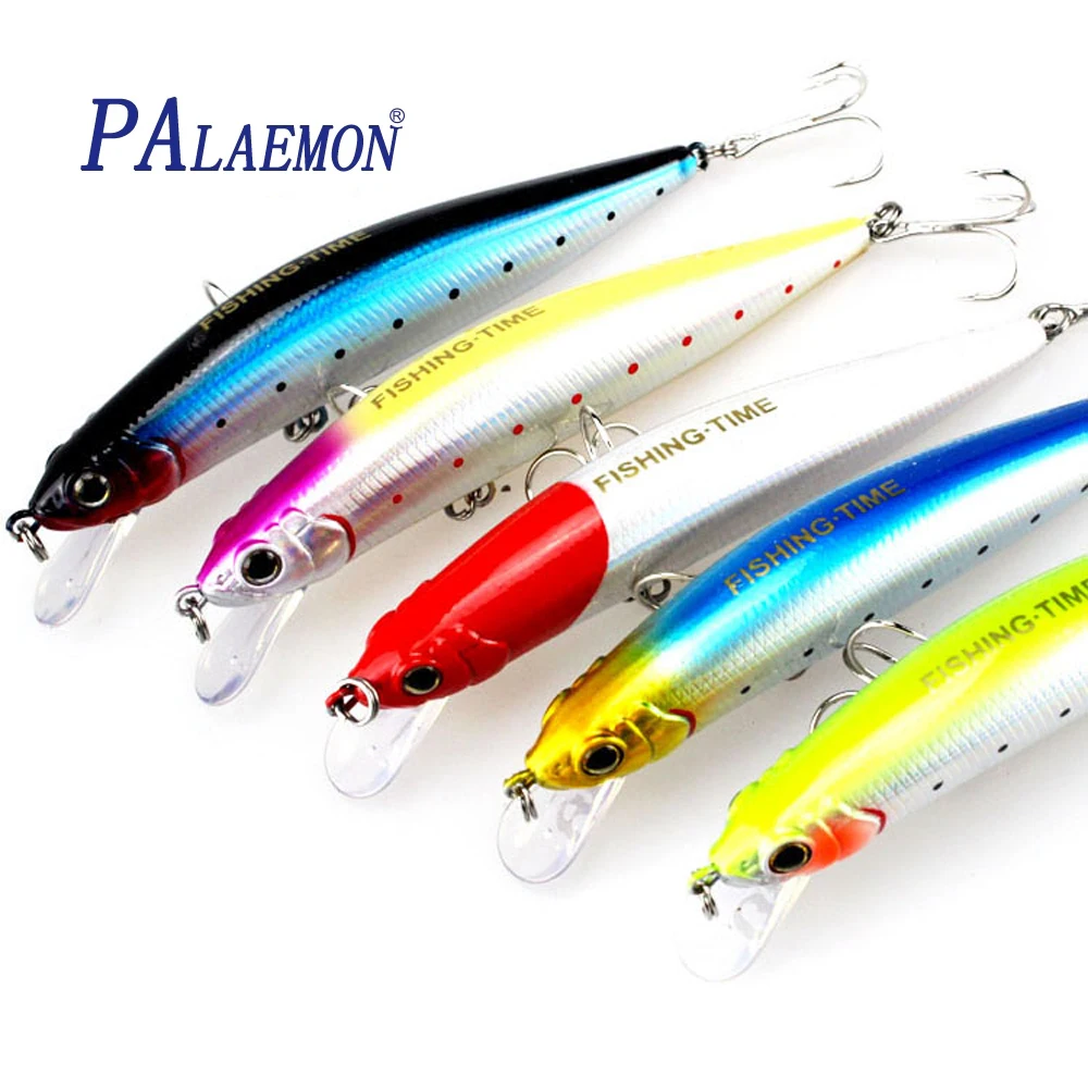Рыболовная приманка PALAEMON Minnow 140 мм/25 г жесткая 3D глаза медленно плавающий воблер