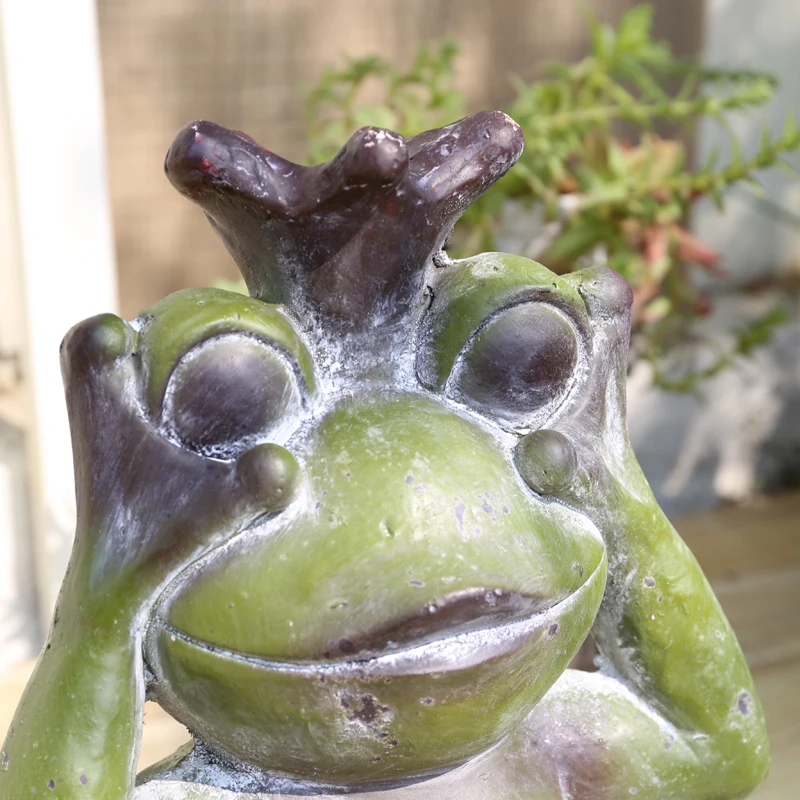 Американский кантри Смола Лягушка принц украшает балкон двор Ретро Садоводство
