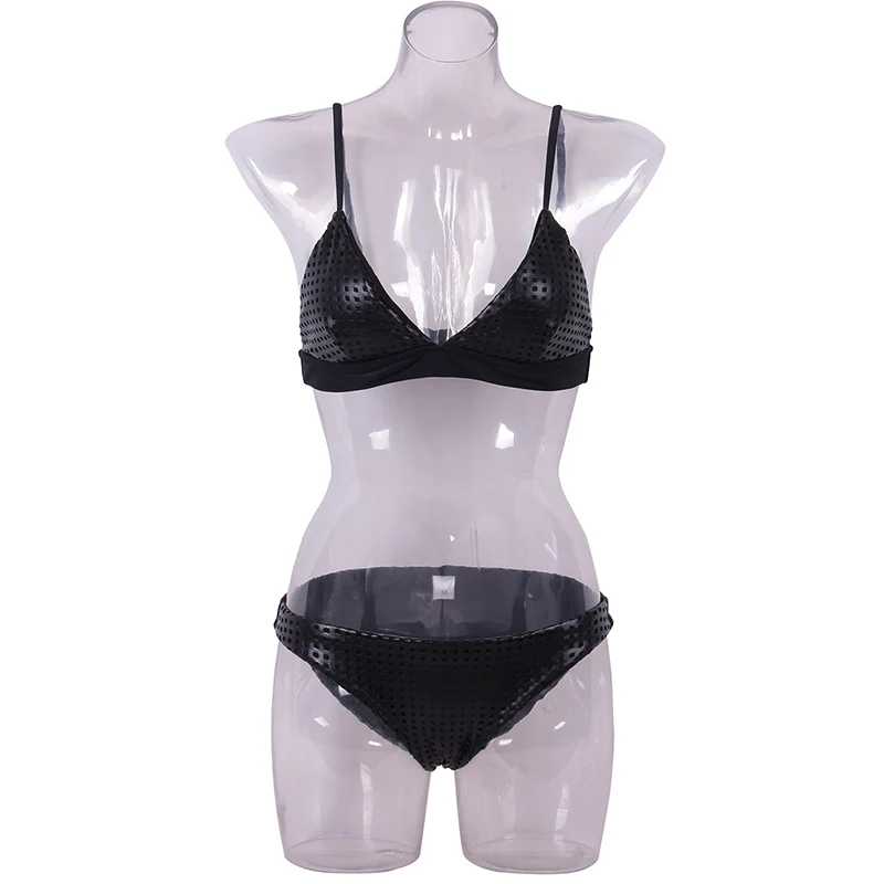 Женский купальник бикини KayVis из искусственной кожи с бретелькой через шею