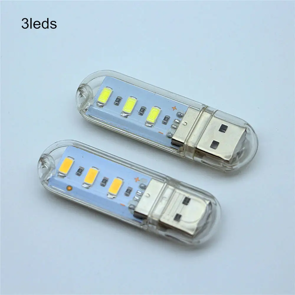Портативный брелок мини USB светильник 3 светодиодный s ночной Светильник 5730 прибор для поверхностного монтажа для чтения светодиодный светильник книга лампа для ноутбука power Bank компьютер ноутбук
