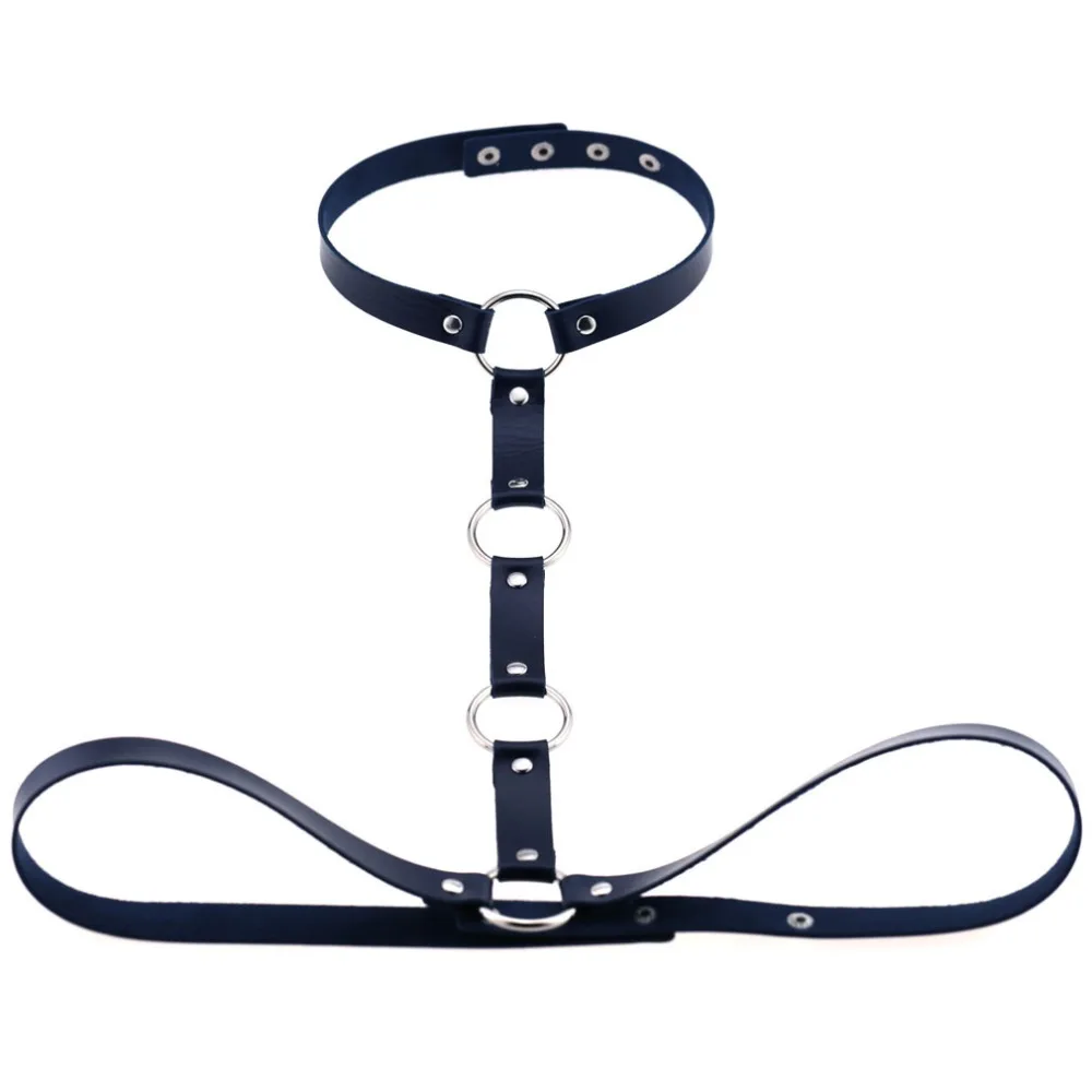 Новинка, колье из искусственной кожи с ремнем для связывания, женское пляжное ожерелье, готическое колье на плечо, вечерние ювелирные изделия для клуба
