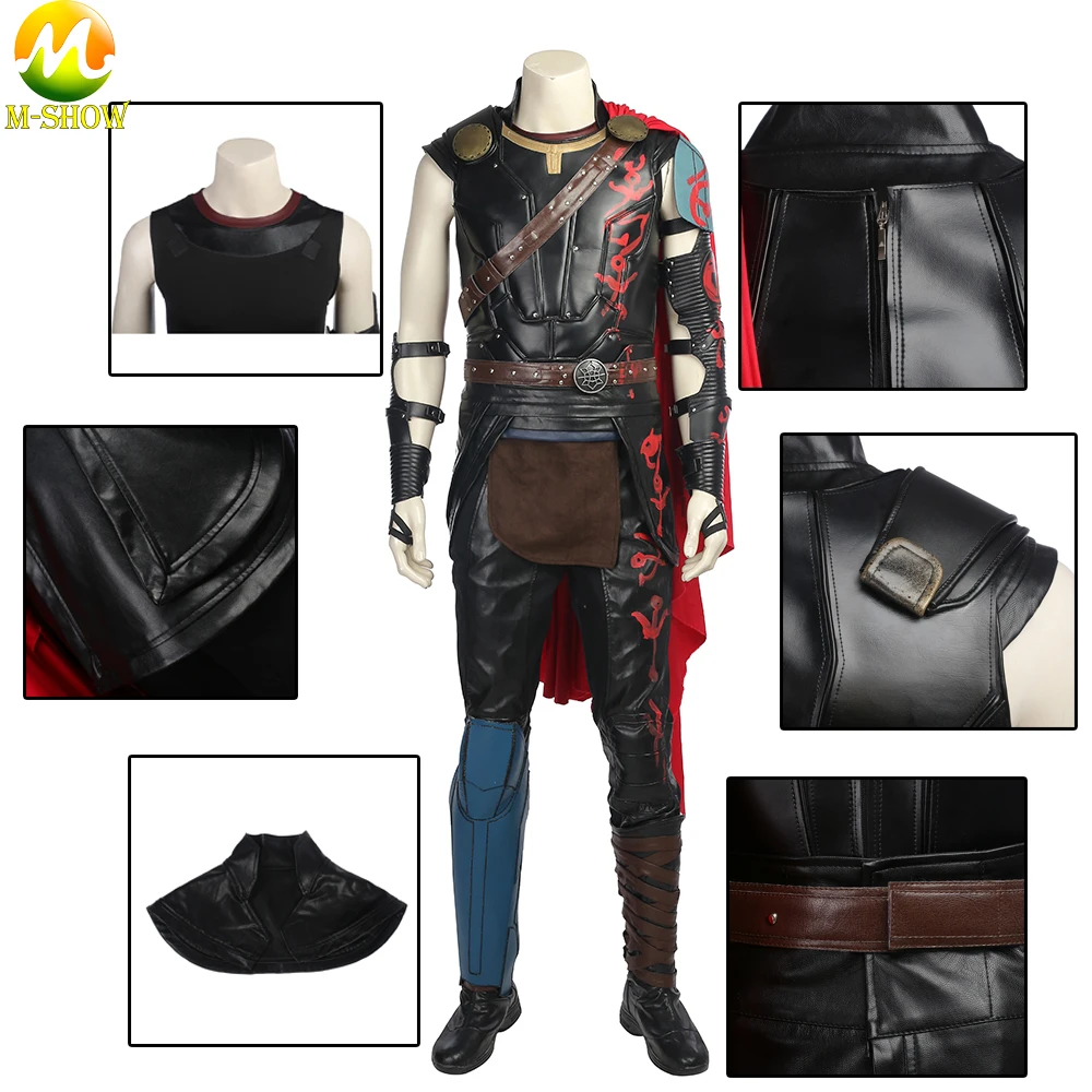 Thor Ragnarok Косплей Костюм Thor 3 Косплей Аксессуары Хэллоуин костюм для мужчин жилет Топ плащ леггинсы индивидуальный заказ
