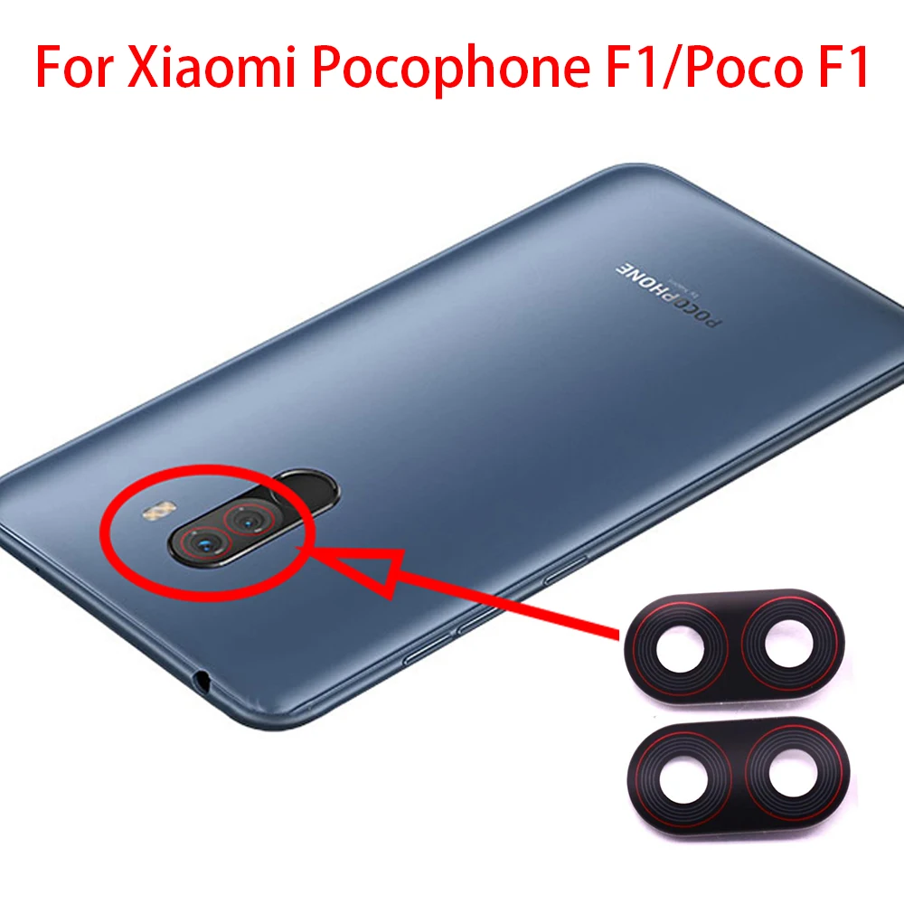 2 шт. Сменные запасные части для камеры Xiaomi Pocophone F1 стеклянные линзы задней и Poco |