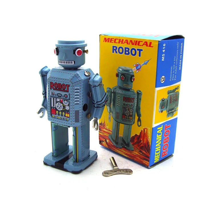 MS416 винтажные детские игрушки оловянные роботы заводные домашняя коллекция