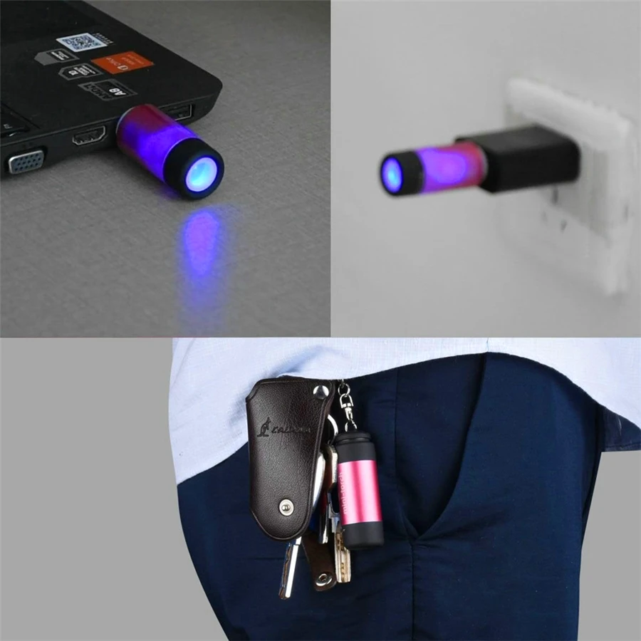 MUQGEW led light usb charg 0,3 Вт 25Lum портативный светодиодный мини-фонарик USB Перезаряжаемый брелок Белый Мини светодиодный фонарь