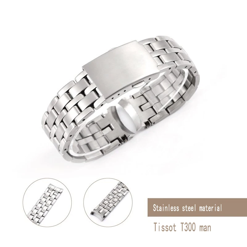 Fit 1853 day shuttle strap male steel belt accessories by T033 stainless steel strap T033410B watch chain 19mm