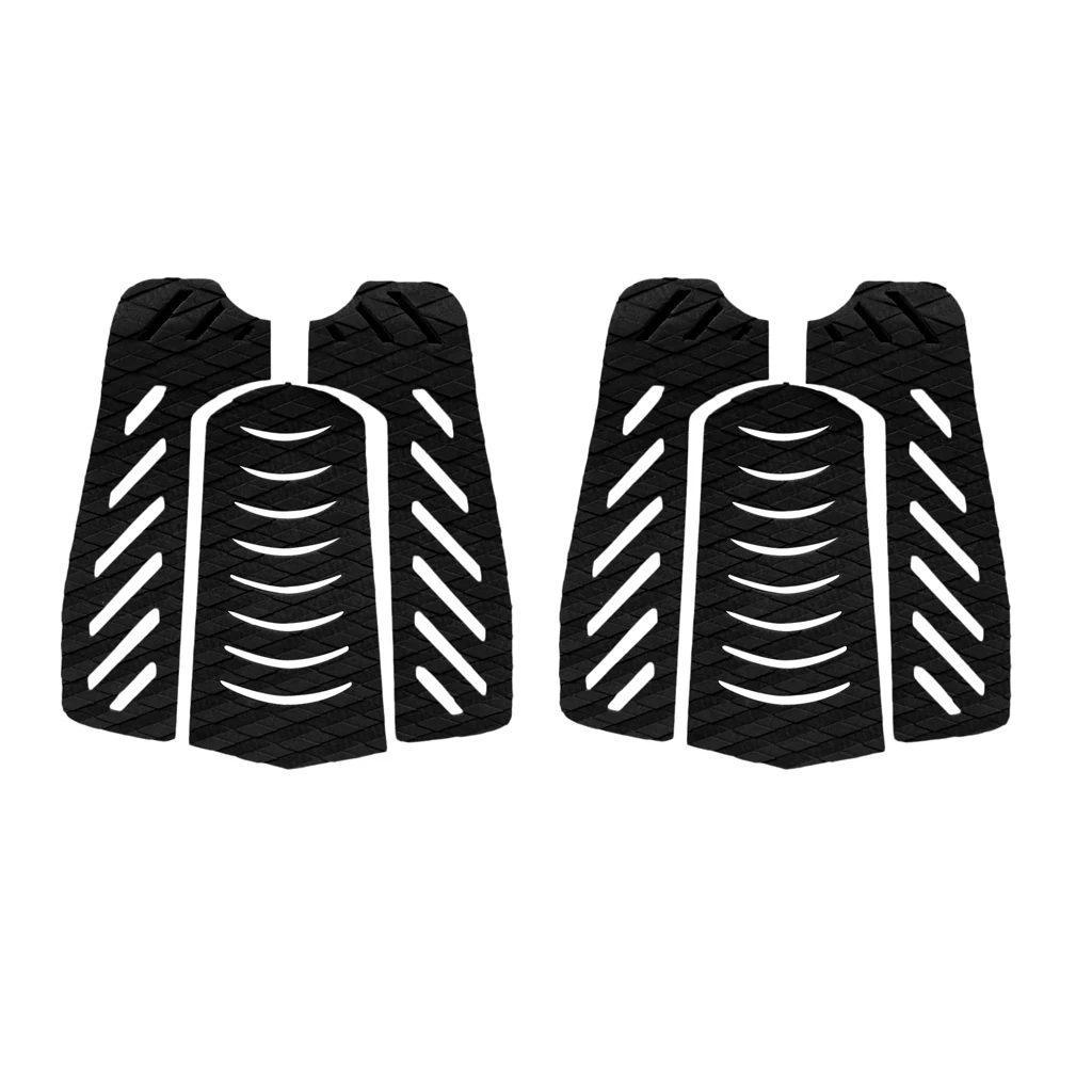 

6 Pieces/ Set Anti-Slip Surfboard Traction Pad Tail Pad Deck Grips Black