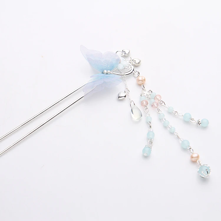 

Butterfly tassel step hairpin braid hairpin Hanfu hair accessories Hanfu ancient style daily Chinese elements