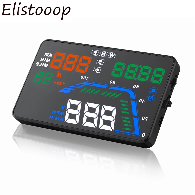 Elistooop Q7 5 дюйма автомобильный проектор дисплей на голову GPS Hud автоматический