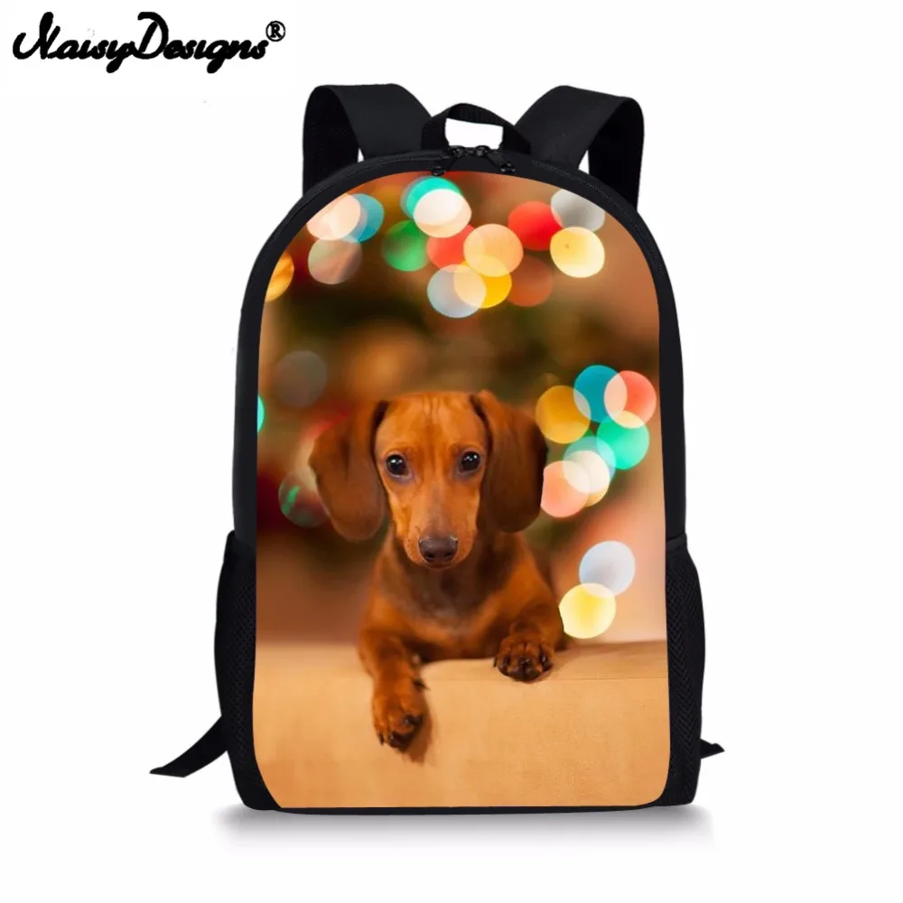 Рюкзаки с 3D принтом таксы для девочек и мальчиков модные повседневные школьные